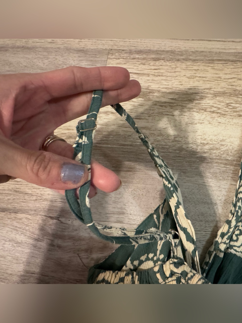 Angie Teal/green and Cream Floral Maxi Dress - Picture 6 of 8
